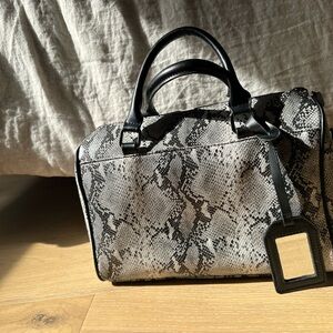 Elegant Snake Print Handbag